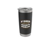 Mio nipote è il mio problema preferito Divertente Nonno Nonno Bicchiere termico in acciaio inox doppia parete
