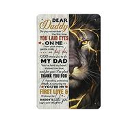 mio padre Dio ha scelto di essere mio padre grazie il mio primo amore leone poster in metallo stile vintage targa in metallo poster da parete per la casa bar caffetteria cucina garage giardino fattori