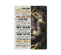 mio padre Dio ha scelto di essere mio padre grazie il mio primo amore leone poster in metallo stile vintage targa in metallo poster da parete per la casa bar caffetteria cucina garage giardino fattori