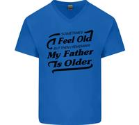 Mio Padre È Anziani 30th 40th 50th Compleanno Uomo Scollo A V Cotone T-Shirt