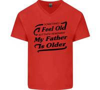 Mio Padre È Anziani 30th 40th 50th Compleanno Uomo Scollo A V Cotone T-Shirt