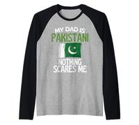 Mio Padre è Pakistano Niente Mi spaventa papà Divertente Maglia con Maniche Raglan