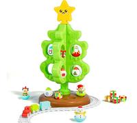 Mio Primo Albero di Natale per Bambini, Giocattolo Decorativo di Natale Montessori con Ornamenti, Set di Trenini, Giochi Rotolanti, Burattini da Dito, Regali di Compleanno e Natale per Bambini Bambina