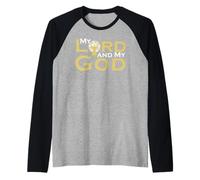 Mio Signore e Mio Dio Eucaristia Messa di Adorazione Cattolica Maglia con Maniche Raglan