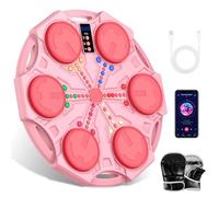 Mioanser Macchina da Boxe Musicale, Nuovo Music Boxing Machine a Parete con Guanti, 5 velocità, 3 modalità di Gioco, Display Punteggio, Luci LED, Bluetooth, USB Ricaricabile per Bambini dai 3 Anni