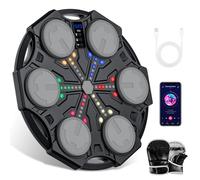 Mioanser Macchina da Boxe Musicale, Nuovo Music Boxing Machine a Parete con Guanti, 5 velocità, 3 modalità di Gioco, Display Punteggio, Luci LED, Bluetooth, USB Ricaricabile per Bambini dai 3 Anni