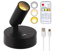 MIOBLUE Faretto LED di ricarica USB, con telecomando,3 temperature di colore, intensità variabile, wireless, con funzione timer, adatto per arte, piante, ritratti,1 pezzo