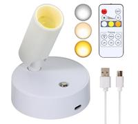 MIOBLUE Faretto LED di ricarica USB, con telecomando,3 temperature di colore, intensità variabile, wireless, con funzione timer, adatto per arte, piante, ritratti,1 pezzo