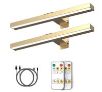 MIOBLUE Luci per quadri senza fili per parete, luce per pittura ricaricabile con telecomando, 40,6 cm, a batteria, dimmerabile, 3 modalità, luce magnetica da parete per opere d'arte, cornici bersaglio