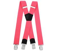 Miobo - Bretelle a X, unisex, super resistenti, 4 clip inclusi, larghezza 4 cm X Pink Taglia unica