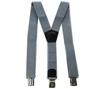 Miobo - Bretelle a X, unisex, super resistenti, 4 clip inclusi, larghezza 4 cm Y grau Taglia unica