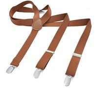 Miobo Bretelle lunghe da uomo e donna, a forma di Y, 3 clip, elastiche, strette, Rame, XXL