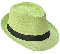 Miobo Cappello di Paglia, Cappello Panama, Cappello Fedora, Design Trilby, Protezione Solare 58-Cappello di Paglia-Verde