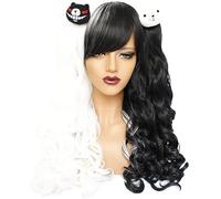 Mioda Ibuki Wig Cosplay Anime parrucca for donne Long Black Straight parrucca for il Carnevale di Halloween (Colore : Monokuma)