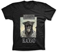 Mioedi Zigzag Editions Tshirt 100% Cotton John Blacksad Le Matin (Black) L Black 3XL