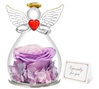 Miofula Festa della Mamma Idee Regalo Mamma Nonna,Rosa Stabilizzata Figurine Angelo Regalo Donna Compleanno,Rosa Eterna Regali Festa della Mamma,Fiori Stabilizzati Regali Donna Fidanzata Anniversario