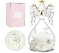 Miofula Festa della Mamma Idee Regalo,Rosa Stabilizzata Angelo Regalo Donna,Rosa Eterna Angeli Figurine,Rose Stabilizzate Regalo Compleanno Anniversario,Festa della Mamma Regali Mamma Nonna Fidanzata