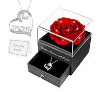 Miofula Festa della Mamma Idee Regalo,Rosa Stabilizzata Vera Regalo Mamma Compleanno,Rosa Eterna con Collana Argento 925 Donna, Migliore Mamma del Mondo, Regali Festa della Mamma, Regalo Collana Donna