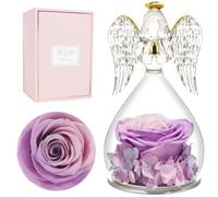 Miofula Rosa Eterna Regalo Donna Compleanno,Rosa Stabilizzata Vera Angelo Custode Regalo Mamma Nonna,Rose Stabilizzate Regali Fidanzata Anniversario,Fiori Stabilizzati Regali Natale Festa della Mamma