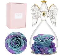 Miofula Rosa Eterna Regalo Donna Compleanno,Rosa Stabilizzata Vera Angelo Custode Regalo Mamma Nonna,Rose Stabilizzate Regali Fidanzata Anniversario,Fiori Stabilizzati Regali Natale Festa della Mamma