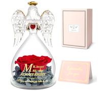 Miofula Rosa Stabilizzata Angelo Regalo Compleanno per Donna, Regalo San Valentino Coppia, Rosa Eterna Regali San Valentino per Lei, Regalo Anniversario Matrimonio - Mano nella Mano per Tutta la Vita