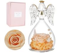 Miofula Rosa Stabilizzata Angelo Regalo Donna,Rosa Eterna Angeli Figurine,Rose Stabilizzate Idee Regalo Compleanno Anniversario Regali Natale Festa della Mamma San Valentino per Mamma Nonna Fidanzata
