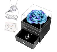 Miofula Rosa Stabilizzata Regalo Mamma, Rose Stabilizzate Vera Regali Donna, Rosa Eterna con Collana Argento 925 Donna, Migliore Mamma del Mondo, Regalo Compleanno Natale San Valentino