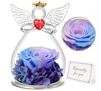 Miofula Rosa Stabilizzata Vera Regalo Donna Compleanno, Rosa Eterna Figurine Angelo Regalo per Mamma, Idee Regalo Anniversario Regali Natale San Valentino Festa della Mamma per Mamma Nonna Fidanzata