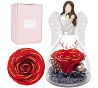 Miofula Rosa Stabilizzata Vera Regalo Mamma Compleanno, Rosa Eterna Angelo Regali Natale per Donna Nonna, Fiori Stabilizzati Idee Regalo Mamma Natale, Rose Stabilizzate Regali Madre Figlia