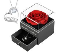 Miofula Rosa Stabilizzata Vera Regalo Mamma Compleanno, Rose Stabilizzate Regali Donna, Rosa Eterna con Collana Argento 925 Donna, Migliore Mamma del Mondo, Regalo Natale San Valentino
