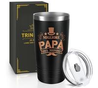 Miofula Tazza Caffè da Viaggio, Regalo Papà-Migliore Papà del Mondo, 20oz Tazza da Caffè Isolata in Acciaio Inox, Regalo Festa del Papà, Idea Regalo Natale Papa, Tazza Originale Regalo Papà Compleanno