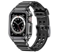 MioHHR Custodia sportiva con bracciale per iWatch compatibile con Apple Watch 44 mm Serie 6 SE 5 4, Custodia di protezione dagli urti con TPU(Weltraum grau)