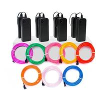 Mioke 8pcs EL Filo 8 x 3 m Elettroluminescente con 3 modalità 'ardore di effetto stroboscopico della luce al neon Set