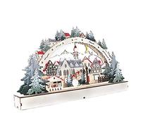 Miokycl Casa di Natale a LED con paesaggio della foresta di Natale in legno villaggio di Natale per decorazioni per finestre del centro commerciale (decorazione natalizia)