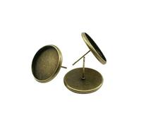 MIONGKI 20-50 Pezzi di Base per Orecchini in Ferro Inossidabile, Base per cammeo cabochon, Base per Orecchini Piatti da 8, 10, 12, 14, 16 mm, Forniture per la creazione di Gioielli.