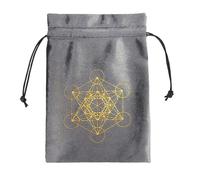 mioosho Borsa da gioco con coulisse per carte di tarocchi borsa di flanella sacchetti per gioielli oracoli organizzatori di carte forniture per stregoneria, grigio, 13*18cm, ZTD12