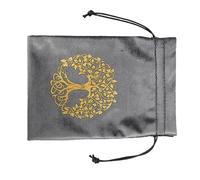 mioosho Borsa da gioco con coulisse per carte di tarocchi borsa di flanella sacchetti per gioielli oracoli organizzatori di carte forniture per stregoneria, grigio, 13*18cm, ZTD08