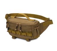 mioosho Marsupio da pesca, resistente agli schizzi, marsupio da viaggio all'aperto, borsa sportiva, tasche antigraffio, marsupio per uomini e donne, cachi, 30x11x20cm, Vedi immagine