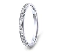 MIORE - Anello da donna in oro bianco 9 Karati 375 con diamanti da 0,05 ct anello dell'eternità