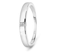 Miore Anello di fidanzamento da donna in oro bianco 9 carati con diamanti naturali da 0,02 carati (8)