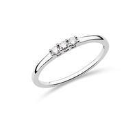 MIORE Anello di fidanzamento trilogia con 0,09 ct di diamanti in oro bianco 9 carati 375
