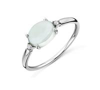 Miore Anello Donna Ametista Verde con Diamanti taglio Brillante Oro Bianco 9 Kt / 375