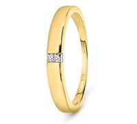 MIORE Anello Donna Oro Giallo 9KT 375. Anello con Diamanti Naturali. Anello Fidanzamento Elegante. Gioielli Donna Anallergici. Confezionato in Scatola Portagioie Regalo