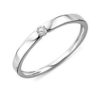 MIORE Anello Donna Solitario Anello di Fidanzamento Diamante taglio brillante Ct 0.05 en Oro Bianco/Oro Giallo 9 Kt / 375 (Giallo, 10)