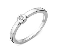 Miore Anello Donna Solitario Anello di Fidanzamento Diamanti taglio Brillante ct 0.05 Argento 925