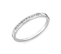 Miore anello eternità oro bianco 14 kt 585/1000 con diamanti ct brillanti ct 0,10, Oro bianco, Diamante