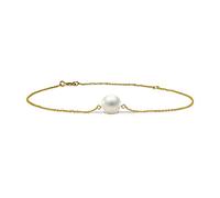 Miore Bracciale da donna con perle d'acqua dolce bianche 7,5 mm, lunghezza regolabile 17,5 - 21,5 cm in oro giallo 14 carati/585 oro, Taglia unica, Oro