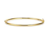 MIORE Bracciale Donna Argento Sterling 925 Placcato Oro 18K, Bracciale Rigido Dorato Liscio, Braccialetto Gioielli da Donna, Gioielli Made in Italy, con Custodia Portagioie