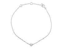 Miore Bracciale Donna con Catena, Diamanti taglio Brillante ct 0.04 Oro Bianco 9 Kt / 375 cm 18