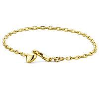 Miore Bracciale Donna Cuore Oro Giallo 9 Kt / 375 con Catena, Cm 19